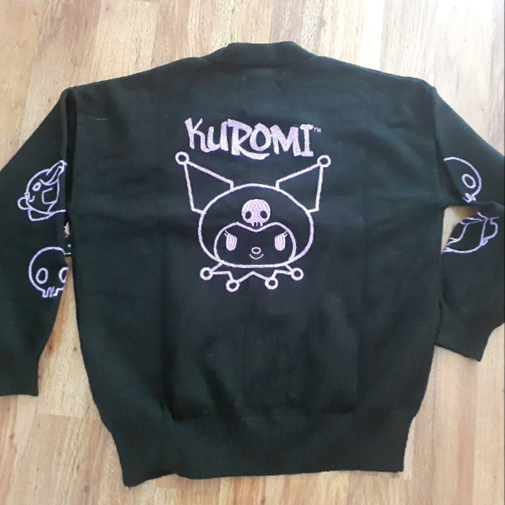 Forever 21 x Hello Kitty & Friends Knit Kuromi Chain Black Cardigan Medium NWT